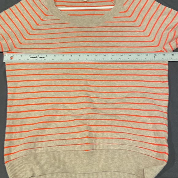 Madewell Striped Beige & Bright Orange Striped light sweatshirt. Very Cute! - Picture 11 of 14